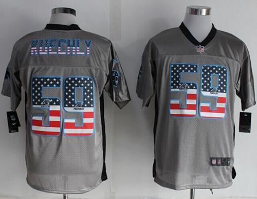 Nike Panthers #59 Luke Kuechly Grey Men's Stitched NFL Elite USA Flag Fashion Jersey Nike Panthers #59 Luke Kuechly Grey Men's Stitched NFL Elite USA Flag Fashion Jersey