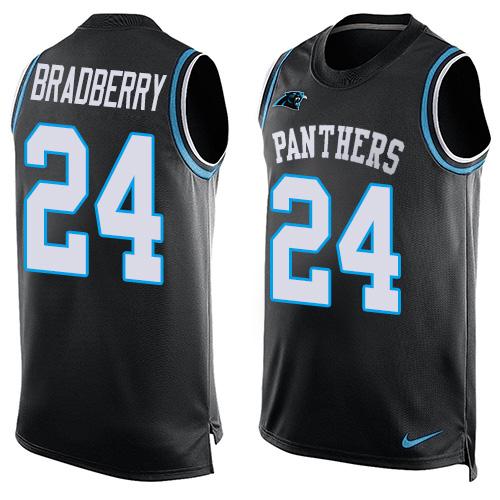 Nike Panthers #24 James Bradberry Black Team Color Men's Stitched NFL Limited Tank Top Jersey Nike Panthers #24 James Bradberry Black Team Color Men's Stitched NFL Limited Tank Top Jersey