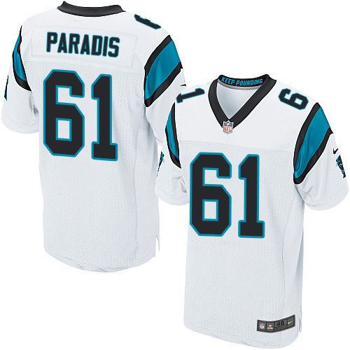 Nike Panthers #61 Matt Paradis White Men's Stitched NFL Elite Jersey Nike Panthers #61 Matt Paradis White Men's Stitched NFL Elite Jersey
