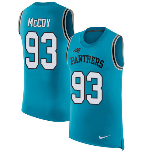 Nike Panthers #93 Gerald McCoy Blue Alternate Men's Stitched NFL Limited Rush Tank Top Jersey Nike Panthers #93 Gerald McCoy Blue Alternate Men's Stitched NFL Limited Rush Tank Top Jersey