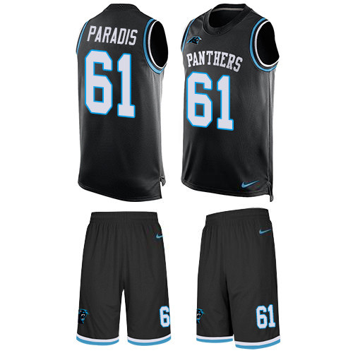 Nike Panthers #61 Matt Paradis Black Team Color Men's Stitched NFL Limited Tank Top Suit Jersey Nike Panthers #61 Matt Paradis Black Team Color Men's Stitched NFL Limited Tank Top Suit Jersey