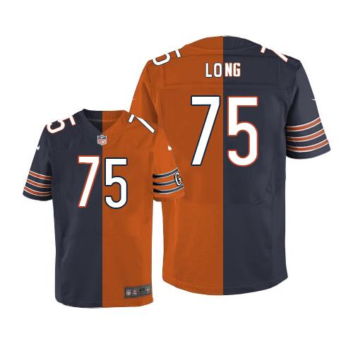 Nike Bears #75 Kyle Long Navy Blue/Orange Men's Stitched NFL Elite Split Jersey Nike Bears #75 Kyle Long Navy Blue/Orange Men's Stitched NFL Elite Split Jersey