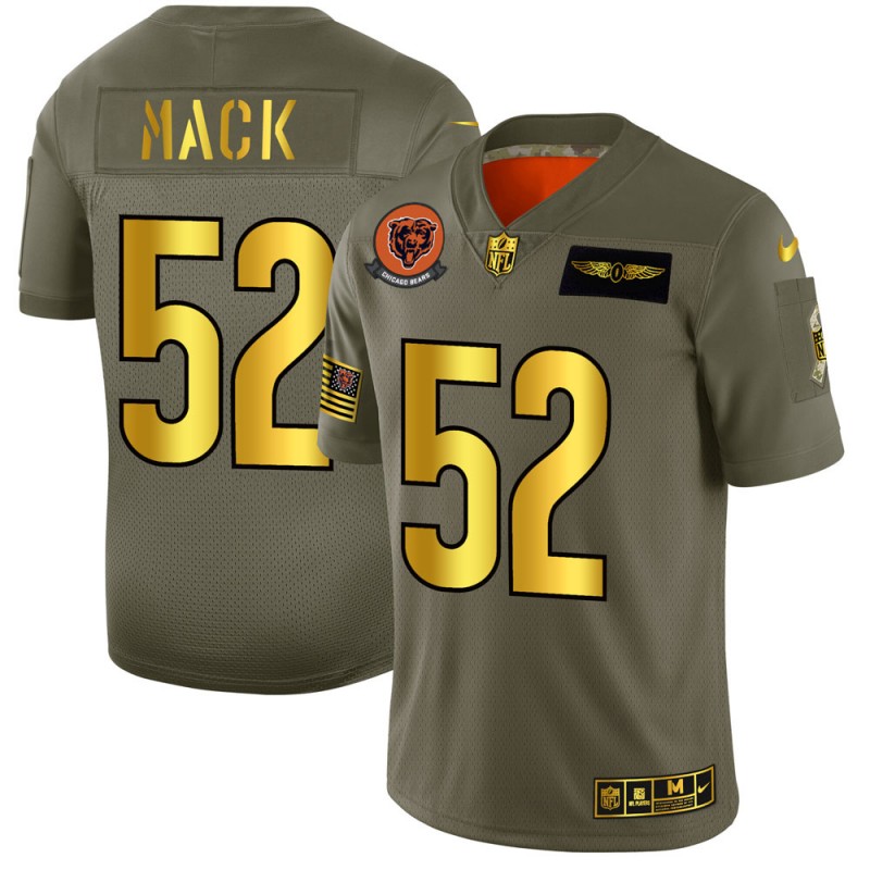 Chicago Bears #52 Khalil Mack NFL Men's Nike Olive Gold 2019 Salute to Service Limited Jersey Chicago Bears #52 Khalil Mack NFL Men's Nike Olive Gold 2019 Salute to Service Limited Jersey