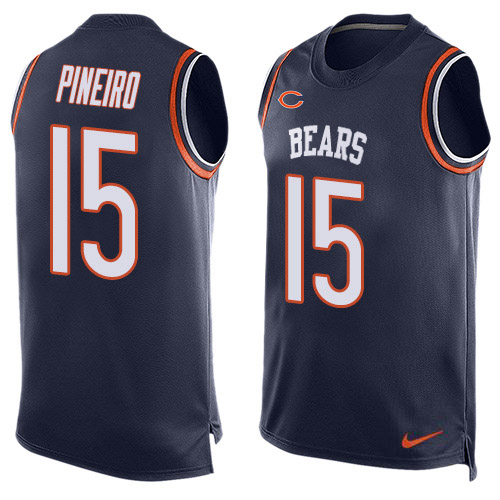 Nike Bears #15 Eddy Pineiro Navy Blue Team Color Men's Stitched NFL Limited Tank Top Jersey Nike Bears #15 Eddy Pineiro Navy Blue Team Color Men's Stitched NFL Limited Tank Top Jersey