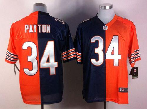 Nike Bears #34 Walter Payton Navy Blue/Orange Men's Stitched NFL Elite Split Jersey Nike Bears #34 Walter Payton Navy Blue/Orange Men's Stitched NFL Elite Split Jersey