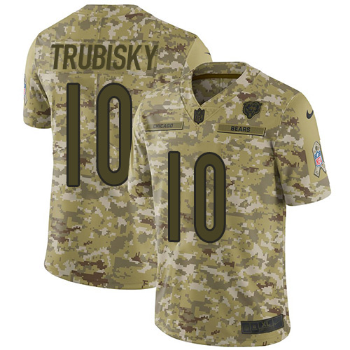 Nike Bears #10 Mitchell Trubisky Camo Men's Stitched NFL Limited 2018 Salute To Service Jersey Nike Bears #10 Mitchell Trubisky Camo Men's Stitched NFL Limited 2018 Salute To Service Jersey