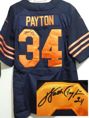 Nike Bears #34 Walter Payton Navy Blue Alternate Men's Stitched NFL Elite Autographed Jersey Nike Bears #34 Walter Payton Navy Blue Alternate Men's Stitched NFL Elite Autographed Jersey