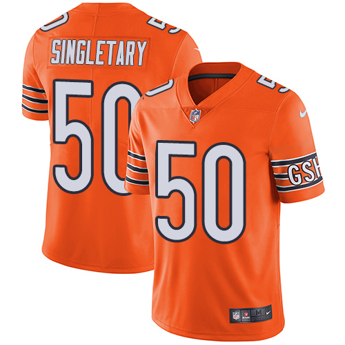 Nike Bears #50 Mike Singletary Orange Men's Stitched NFL Limited Rush Jersey Nike Bears #50 Mike Singletary Orange Men's Stitched NFL Limited Rush Jersey