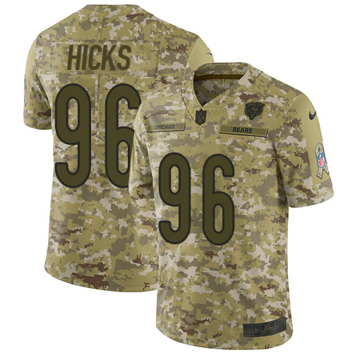 Nike Bears #96 Akiem Hicks Camo Men's Stitched NFL Limited 2018 Salute To Service Jersey Nike Bears #96 Akiem Hicks Camo Men's Stitched NFL Limited 2018 Salute To Service Jersey