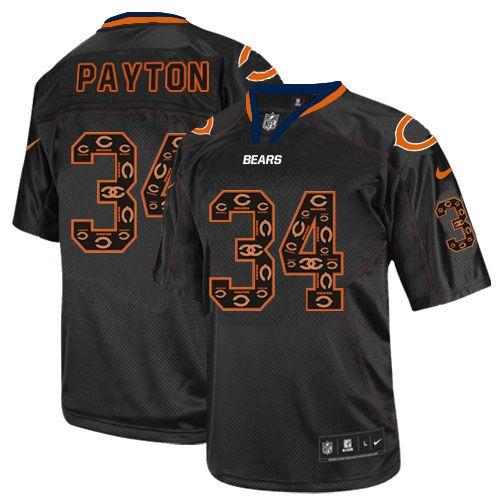 Nike Bears #34 Walter Payton New Lights Out Black Men's Stitched NFL Elite Jersey Nike Bears #34 Walter Payton New Lights Out Black Men's Stitched NFL Elite Jersey