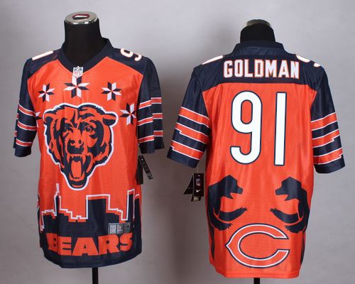 Nike Bears #91 Eddie Goldman Orange Men's Stitched NFL Elite Noble Fashion Jersey Nike Bears #91 Eddie Goldman Orange Men's Stitched NFL Elite Noble Fashion Jersey