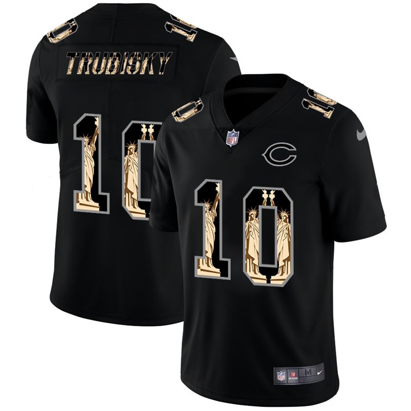 Chicago Bears #10 Mitchell Trubisky Carbon Black Vapor Statue Of Liberty Limited NFL Jersey Chicago Bears #10 Mitchell Trubisky Carbon Black Vapor Statue Of Liberty Limited NFL Jersey