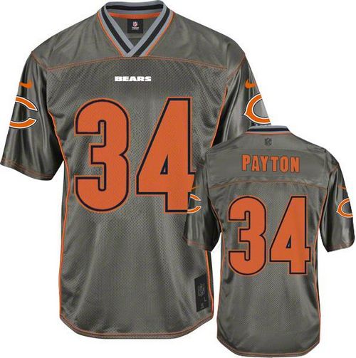 Nike Bears #34 Walter Payton Grey Men's Stitched NFL Elite Vapor Jersey Nike Bears #34 Walter Payton Grey Men's Stitched NFL Elite Vapor Jersey