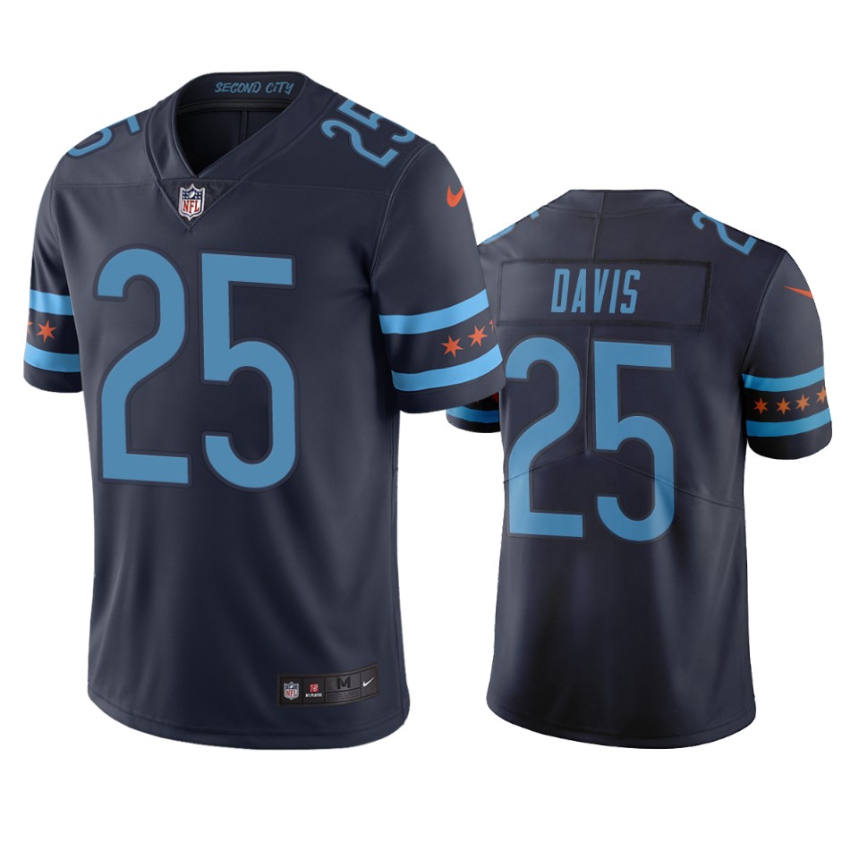 Chicago Bears #25 Mike Davis Navy Vapor Limited City Edition NFL Jersey Chicago Bears #25 Mike Davis Navy Vapor Limited City Edition NFL Jersey