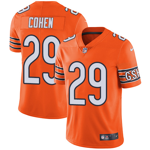 Nike Bears #29 Tarik Cohen Orange Men's Stitched NFL Limited Rush Jersey Nike Bears #29 Tarik Cohen Orange Men's Stitched NFL Limited Rush Jersey
