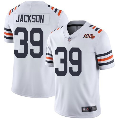 Nike Bears #39 Eddie Jackson White Alternate Men's Stitched NFL Vapor Untouchable Limited 100th Season Jersey Nike Bears #39 Eddie Jackson White Alternate Men's Stitched NFL Vapor Untouchable Limited 100th Season Jersey