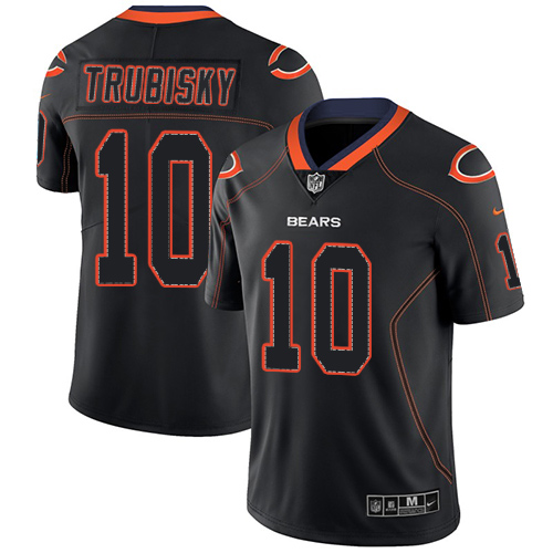 Nike Bears #10 Mitchell Trubisky Lights Out Black Men's Stitched NFL Limited Rush Jersey Nike Bears #10 Mitchell Trubisky Lights Out Black Men's Stitched NFL Limited Rush Jersey