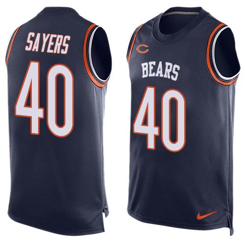 Nike Bears #40 Gale Sayers Navy Blue Team Color Men's Stitched NFL Limited Tank Top Jersey Nike Bears #40 Gale Sayers Navy Blue Team Color Men's Stitched NFL Limited Tank Top Jersey