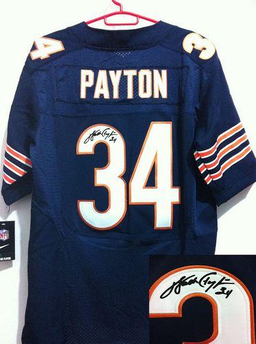 Nike Bears #34 Walter Payton Navy Blue Team Color Men's Stitched NFL Elite Autographed Jersey Nike Bears #34 Walter Payton Navy Blue Team Color Men's Stitched NFL Elite Autographed Jersey
