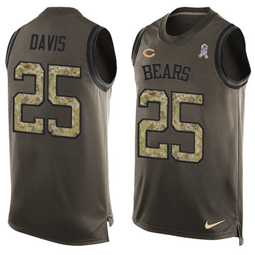 Nike Bears #25 Mike Davis Green Men's Stitched NFL Limited Salute To Service Tank Top Jersey Nike Bears #25 Mike Davis Green Men's Stitched NFL Limited Salute To Service Tank Top Jersey