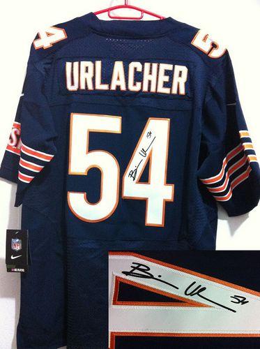 Nike Bears #54 Brian Urlacher Navy Blue Team Color Men's Stitched NFL Elite Autographed Jersey Nike Bears #54 Brian Urlacher Navy Blue Team Color Men's Stitched NFL Elite Autographed Jersey