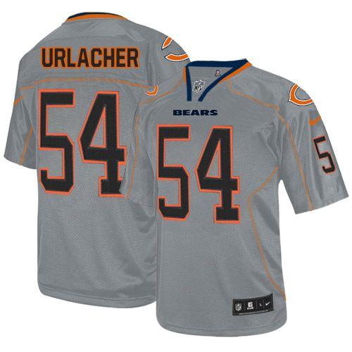 Nike Bears #54 Brian Urlacher Lights Out Grey Men's Stitched NFL Elite Jersey Nike Bears #54 Brian Urlacher Lights Out Grey Men's Stitched NFL Elite Jersey