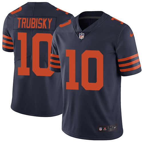 Nike Bears #10 Mitchell Trubisky Navy Blue Alternate Men's Stitched NFL Vapor Untouchable Limited Jersey Nike Bears #10 Mitchell Trubisky Navy Blue Alternate Men's Stitched NFL Vapor Untouchable Limited Jersey