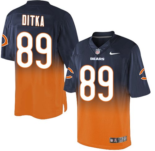 Nike Bears #89 Mike Ditka Navy Blue/Orange Men's Stitched NFL Elite Fadeaway Fashion Jersey Nike Bears #89 Mike Ditka Navy Blue/Orange Men's Stitched NFL Elite Fadeaway Fashion Jersey