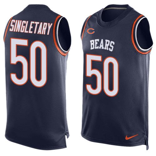 Nike Bears #50 Mike Singletary Navy Blue Team Color Men's Stitched NFL Limited Tank Top Jersey Nike Bears #50 Mike Singletary Navy Blue Team Color Men's Stitched NFL Limited Tank Top Jersey