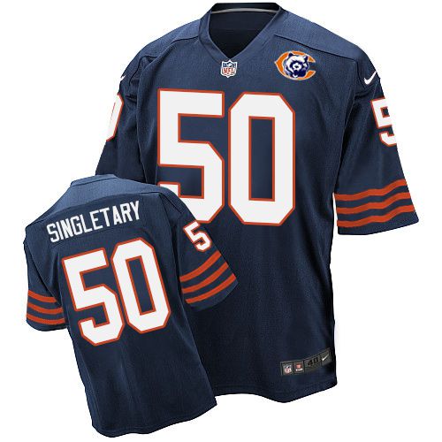 Nike Bears #50 Mike Singletary Navy Blue Throwback Men's Stitched NFL Elite Jersey Nike Bears #50 Mike Singletary Navy Blue Throwback Men's Stitched NFL Elite Jersey