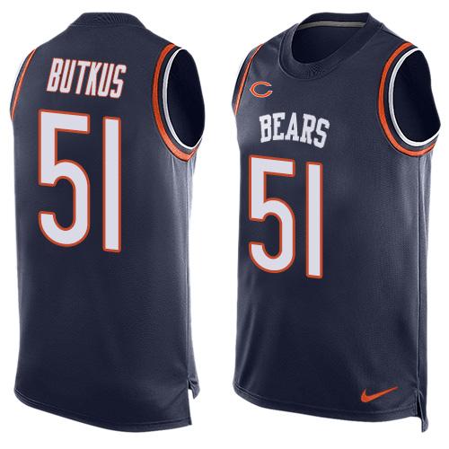 Nike Bears #51 Dick Butkus Navy Blue Team Color Men's Stitched NFL Limited Tank Top Jersey Nike Bears #51 Dick Butkus Navy Blue Team Color Men's Stitched NFL Limited Tank Top Jersey