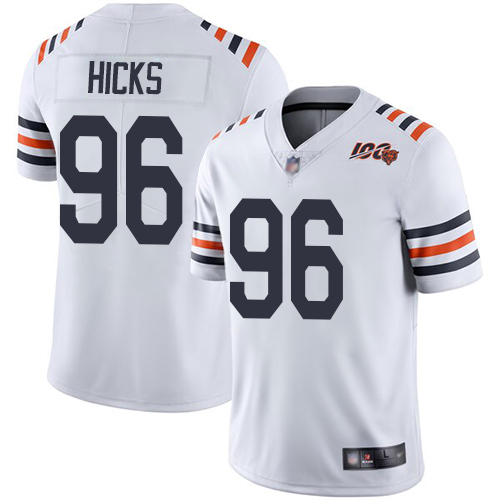 Nike Bears #96 Akiem Hicks White Alternate Men's Stitched NFL Vapor Untouchable Limited 100th Season Jersey Nike Bears #96 Akiem Hicks White Alternate Men's Stitched NFL Vapor Untouchable Limited 100th Season Jersey