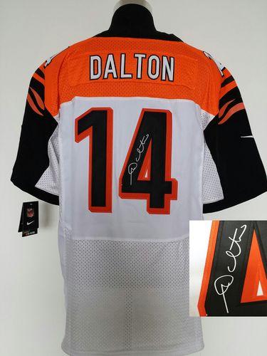 Nike Bengals #14 Andy Dalton White Men's Stitched NFL Elite Autographed Jersey Nike Bengals #14 Andy Dalton White Men's Stitched NFL Elite Autographed Jersey