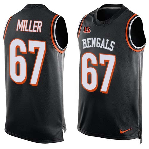 Nike Bengals #67 John Miller Black Team Color Men's Stitched NFL Limited Tank Top Jersey Nike Bengals #67 John Miller Black Team Color Men's Stitched NFL Limited Tank Top Jersey