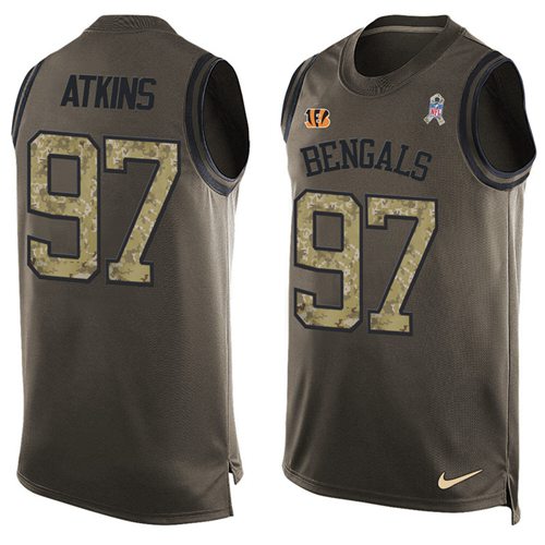Nike Bengals #97 Geno Atkins Green Men's Stitched NFL Limited Salute To Service Tank Top Jersey Nike Bengals #97 Geno Atkins Green Men's Stitched NFL Limited Salute To Service Tank Top Jersey