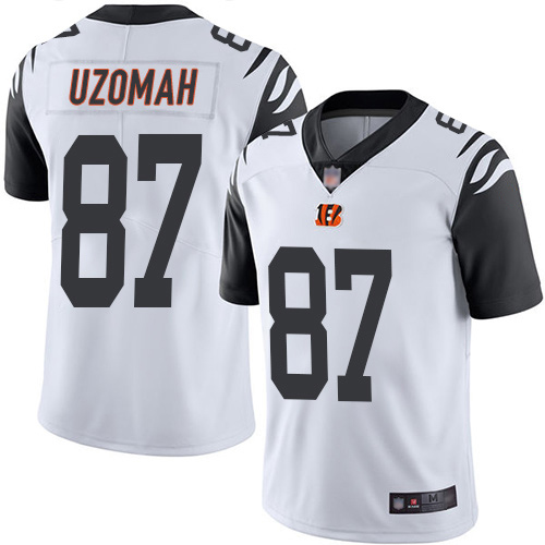 Nike Bengals #87 C.J. Uzomah White Men's Stitched NFL Limited Rush Jersey Nike Bengals #87 C.J. Uzomah White Men's Stitched NFL Limited Rush Jersey