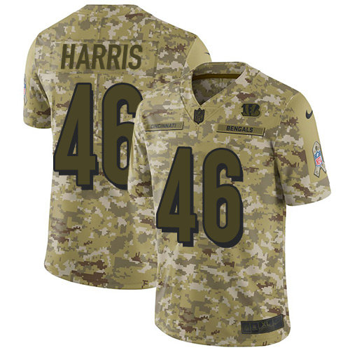 Nike Bengals #46 Clark Harris Camo Men's Stitched NFL Limited 2018 Salute To Service Jersey Nike Bengals #46 Clark Harris Camo Men's Stitched NFL Limited 2018 Salute To Service Jersey
