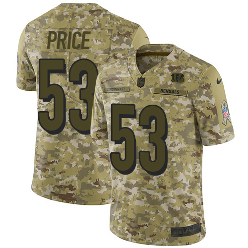 Nike Bengals #53 Billy Price Camo Men's Stitched NFL Limited 2018 Salute To Service Jersey Nike Bengals #53 Billy Price Camo Men's Stitched NFL Limited 2018 Salute To Service Jersey
