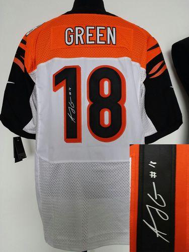 Nike Bengals #18 A.J. Green White Men's Stitched NFL Elite Autographed Jersey Nike Bengals #18 A.J. Green White Men's Stitched NFL Elite Autographed Jersey
