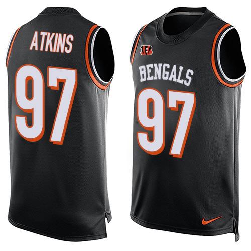 Nike Bengals #97 Geno Atkins Black Team Color Men's Stitched NFL Limited Tank Top Jersey Nike Bengals #97 Geno Atkins Black Team Color Men's Stitched NFL Limited Tank Top Jersey