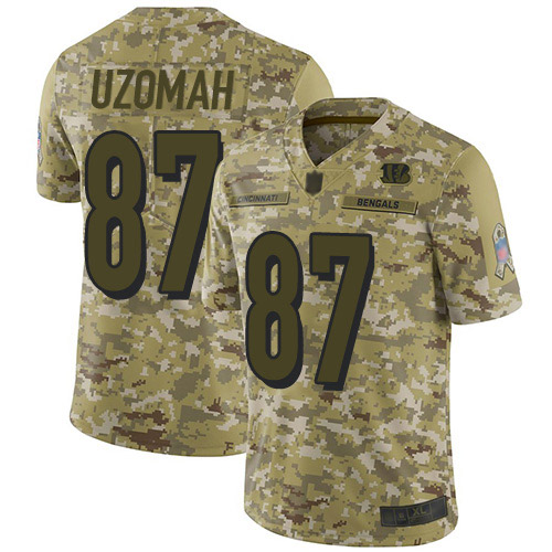 Nike Bengals #87 C.J. Uzomah Camo Men's Stitched NFL Limited 2018 Salute To Service Jersey Nike Bengals #87 C.J. Uzomah Camo Men's Stitched NFL Limited 2018 Salute To Service Jersey