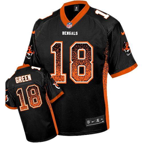 Nike Bengals #18 A.J. Green Black Team Color Men's Stitched NFL Elite Drift Fashion Jersey Nike Bengals #18 A.J. Green Black Team Color Men's Stitched NFL Elite Drift Fashion Jersey
