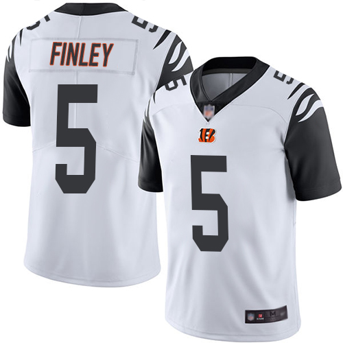 Nike Bengals #5 Ryan Finley White Men's Stitched NFL Limited Rush Jersey Nike Bengals #5 Ryan Finley White Men's Stitched NFL Limited Rush Jersey