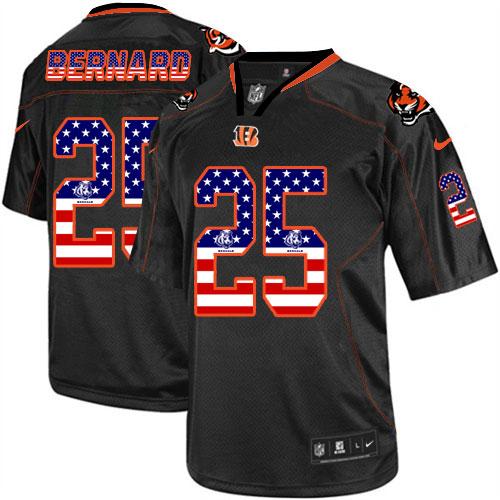 Nike Bengals #25 Giovani Bernard Black Men's Stitched NFL Elite USA Flag Fashion Jersey Nike Bengals #25 Giovani Bernard Black Men's Stitched NFL Elite USA Flag Fashion Jersey