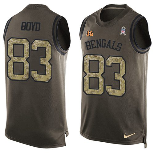 Nike Bengals #83 Tyler Boyd Green Men's Stitched NFL Limited Salute To Service Tank Top Jersey Nike Bengals #83 Tyler Boyd Green Men's Stitched NFL Limited Salute To Service Tank Top Jersey