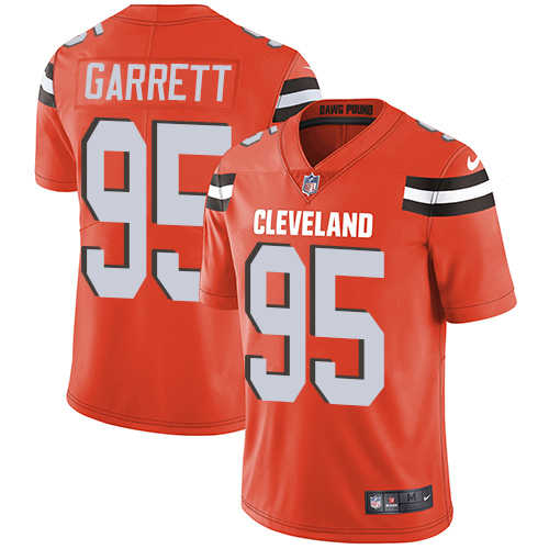Nike Browns #95 Myles Garrett Orange Alternate Men's Stitched NFL Vapor Untouchable Limited Jersey Nike Browns #95 Myles Garrett Orange Alternate Men's Stitched NFL Vapor Untouchable Limited Jersey