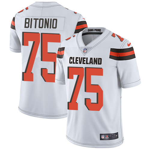 Nike Browns #75 Joel Bitonio White Men's Stitched NFL Vapor Untouchable Limited Jersey Nike Browns #75 Joel Bitonio White Men's Stitched NFL Vapor Untouchable Limited Jersey