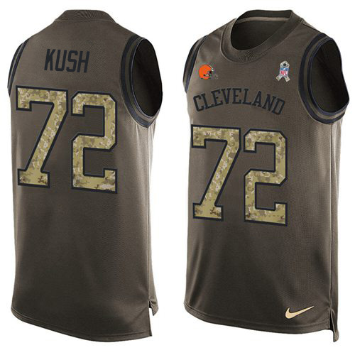Nike Browns #72 Eric Kush Green Men's Stitched NFL Limited Salute To Service Tank Top Jersey Nike Browns #72 Eric Kush Green Men's Stitched NFL Limited Salute To Service Tank Top Jersey
