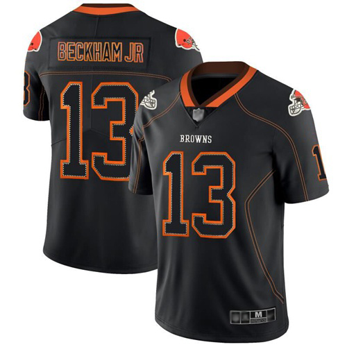 Nike Browns #13 Odell Beckham Jr Lights Out Black Men's Stitched NFL Limited Rush Jersey Nike Browns #13 Odell Beckham Jr Lights Out Black Men's Stitched NFL Limited Rush Jersey