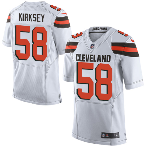 Nike Browns #58 Christian Kirksey White Men's Stitched NFL New Elite Jersey Nike Browns #58 Christian Kirksey White Men's Stitched NFL New Elite Jersey